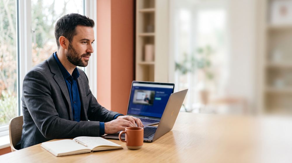 Un professionnel se forme en ligne